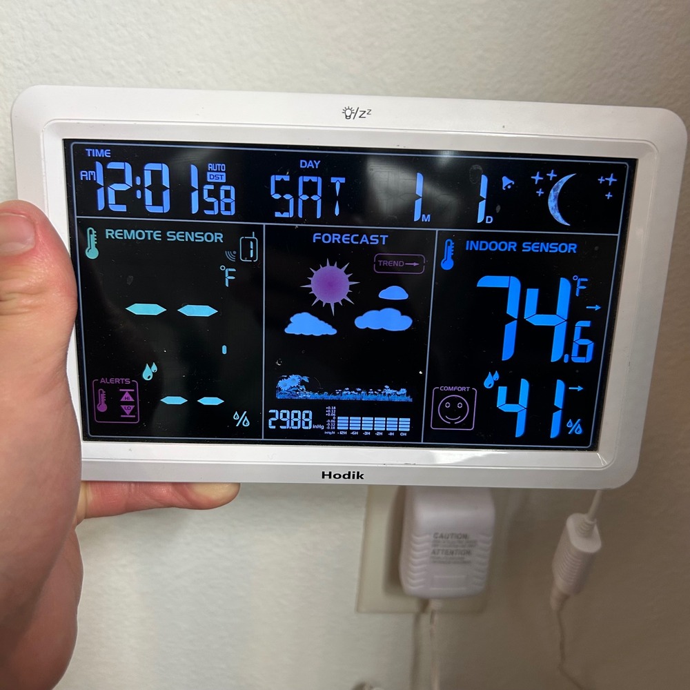 Hodik Weather Station Unisex Digital Indoor Outdoor Forecast Monitor H2 White